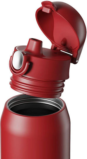 Ion8 Recycelbares Thermosflasche Rostfreier Stahl 540ml Rot Feuer mit Handgriff