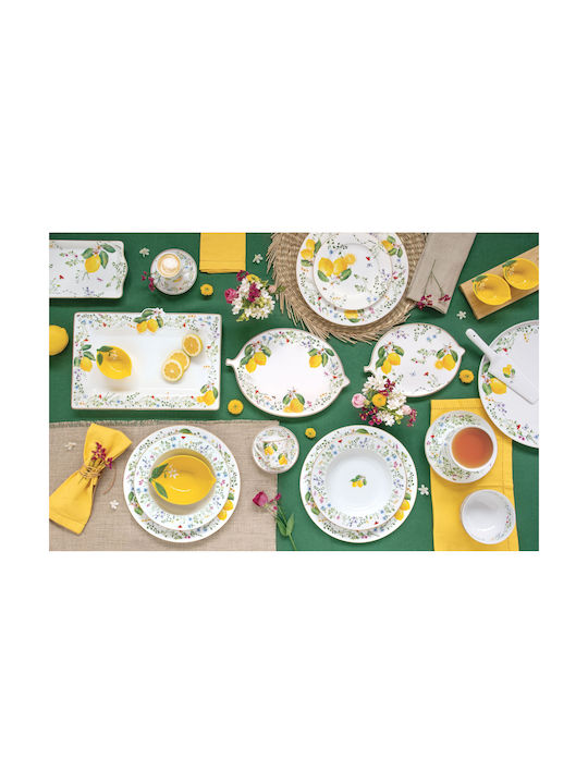 Easy-Life Fleurs Et Citrons Съд За Сервиране Кръгла От Порцелан