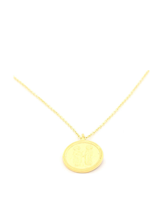 Double Talisman Necklace in 9 K Gold