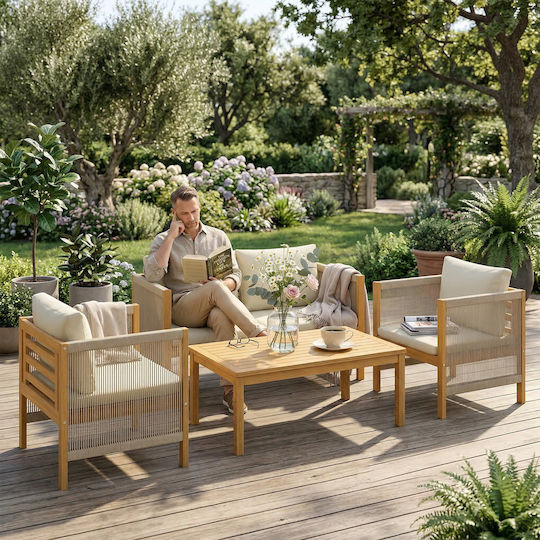 Outsunny 4-Piece Living Room Set with Pillows Outsunny 4-Piece Living Room Set with Pillows