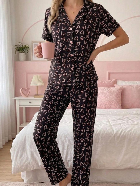 Set Pijamale Dama De Vară Negru