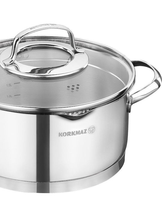 Korkmaz Steama Ανοξείδωτη Ρηχή Κατσαρόλα 5.5lt / 24cm