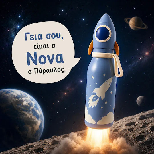 Детска Бутилка Термос Ракета 400мл Bottlies By Zazu Fun Неръждаема Стомана 304