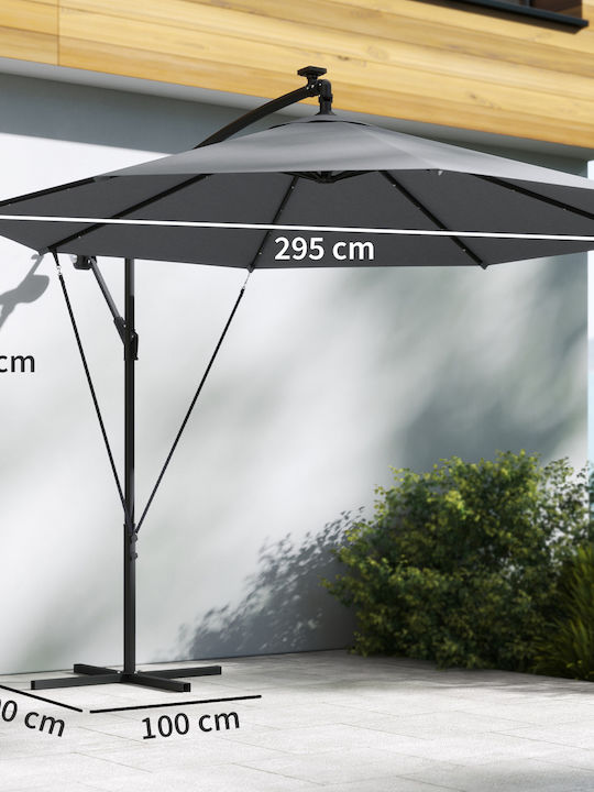 Round Metal Grey Parasol Ø3m