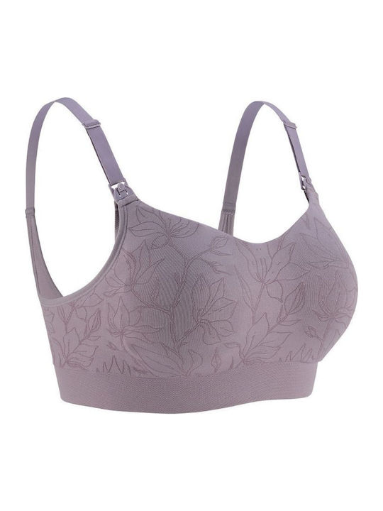 Bravado Maternity & Nursing Bra with Clips Grey Orchid Jacquard