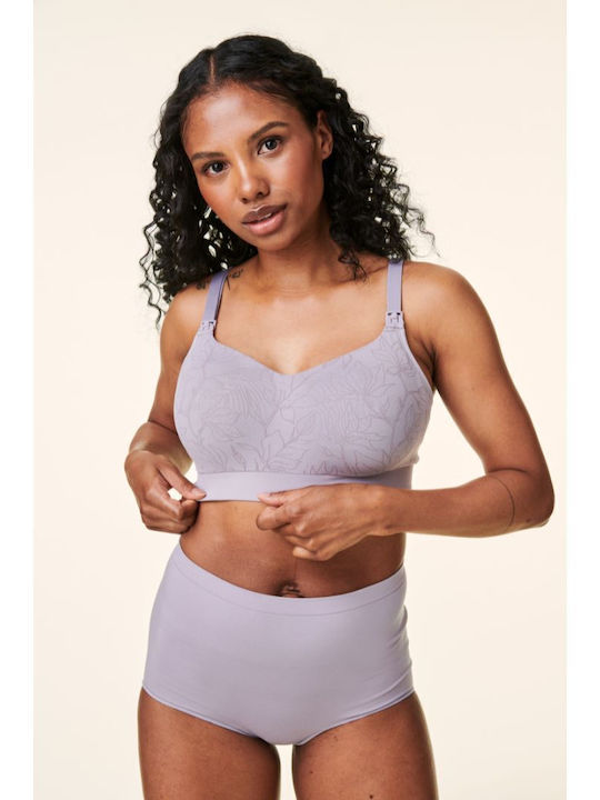 Bravado Maternity & Nursing Bra with Clips Grey Orchid Jacquard