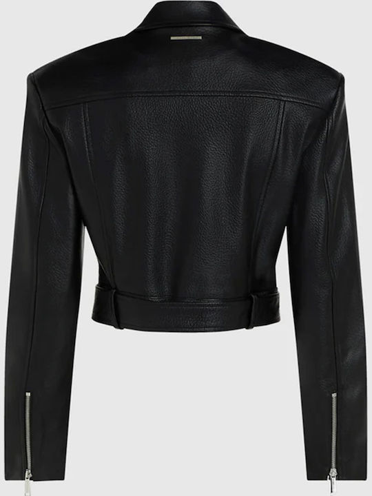 Damen Biker Jacke Schwarz