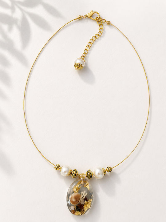 Elle Necklace Eye Made Of Gold Plated Resin