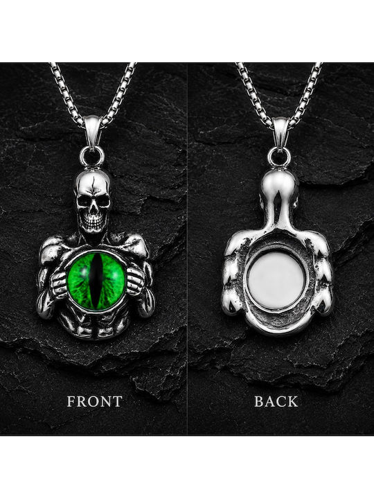 Necklace Green Steel Eye