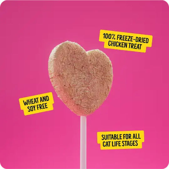 Bonkers Purrpops – Freeze Dried Λιχουδιές Σολομού Σχήμα Καρδιάς 20g