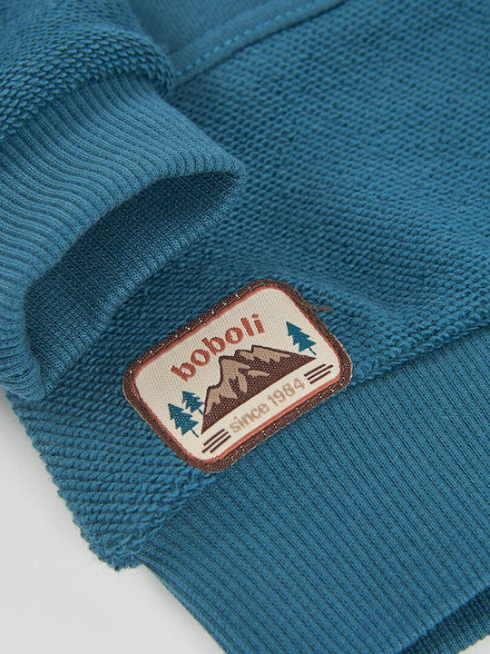 Fleece Kinder-Sweatshirt Petrol Blau