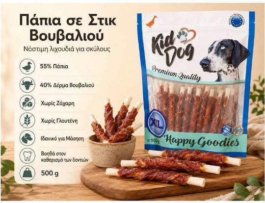 KidDog Hundeleckerlis in Stick für Hunde Glutenfrei mit Ente, Büffel und Fleisch 500g