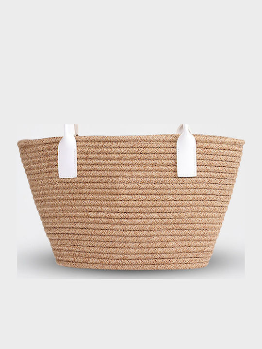 Wicker Beach Bag Beige Wicker Beach Bag Beige