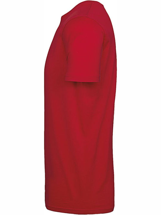 B&C Tu03t Herren Werbebekleidung Kurzärmeliges T-Shirt Rot