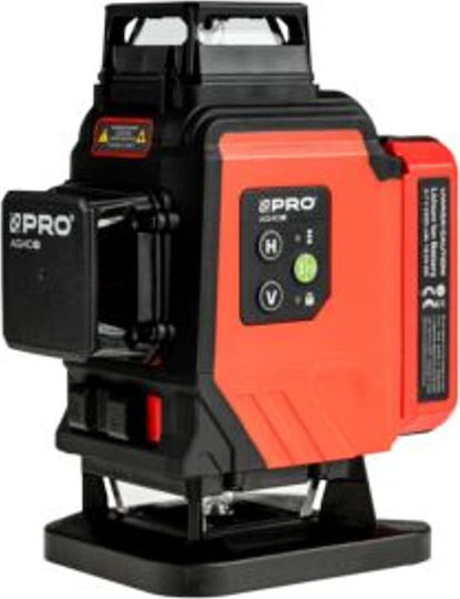 Profindustry AQ4DG Γραμμικό Αλφάδι Laser Πράσινης Δέσμης με Εύρος Εργασίας 50m