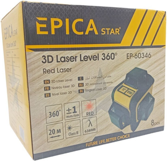 Epica Star Rotational Laser Level Red Beam with Working Range 20m