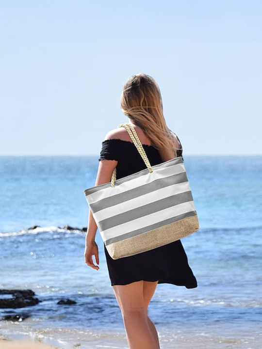 Wicker Grey Beach Bag