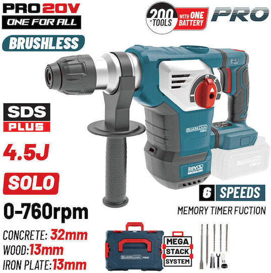 Bormann Pro BBP5336CA Cordless Rotary Hammer Brushless 20V Solo with SDS Plus Socket 085607