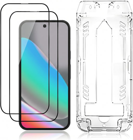 3mk Set 2 Folii Protectie Telefoane 9h Tempered Glass Google Pixel 10 Pro Aplicator Negru Transparent