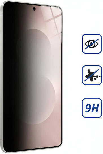 3mk Set 2 Anti-spy Tempered Glass Screen Protectors Galaxy S25 Edge Applicator Transparent Black