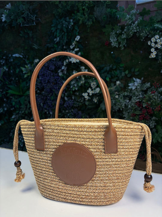 Wicker Beach Bag Brown