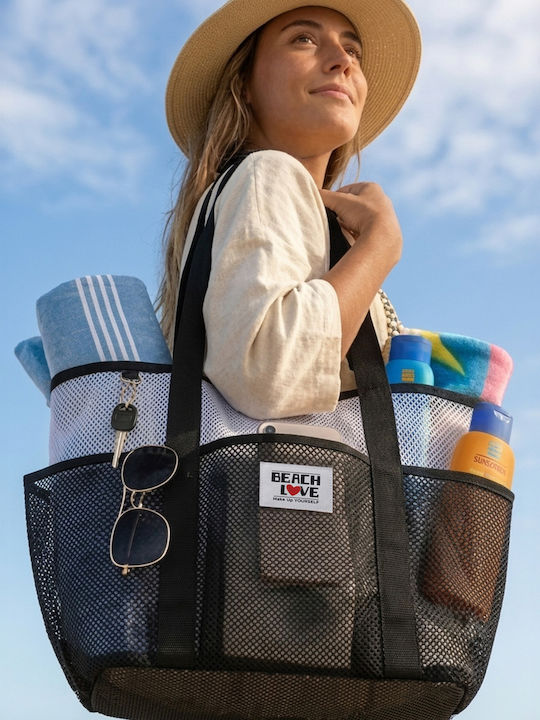 Frottee Strandtasche Schwarz