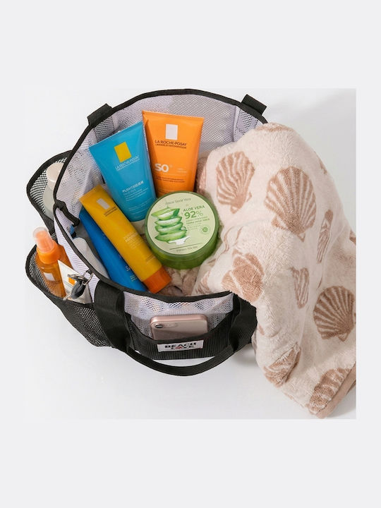 Frottee Strandtasche Schwarz