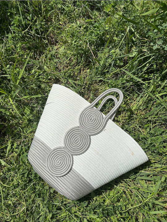 Wicker Grey Beach Bag