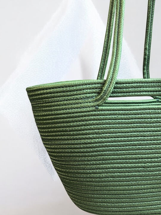 Enpapa Strandtasche Wasserdicht Korbweide Grün
