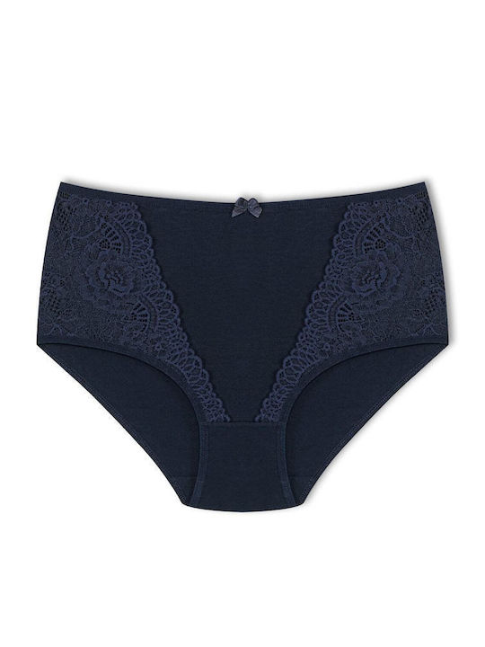 Baumwoll Hohe Taille Damen-Slip MultiPack mit Spitze Baumwoll