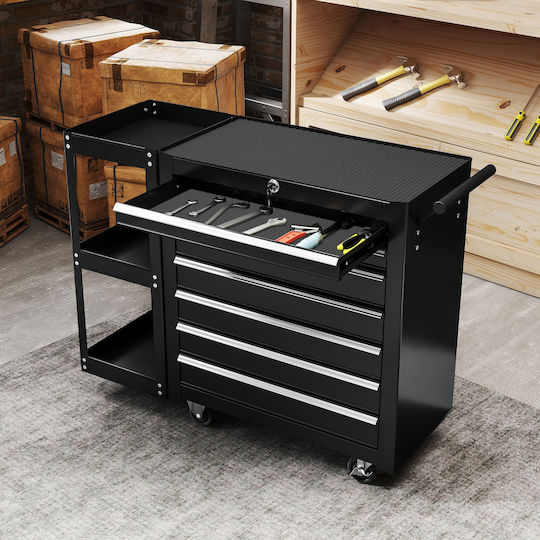 HomCom Wheeled Metallic Tool Chest