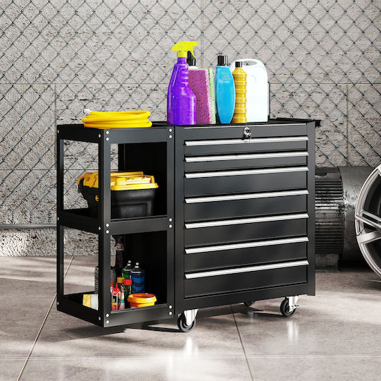HomCom Wheeled Metallic Tool Chest