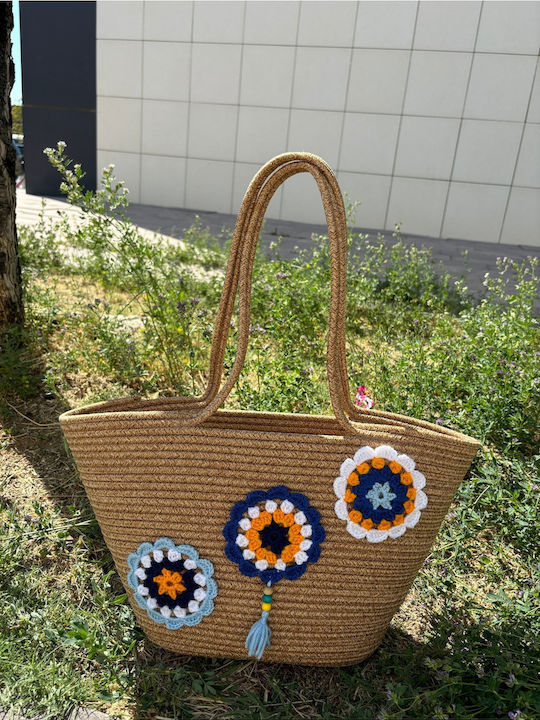 Wicker Beach Bag Multicolour