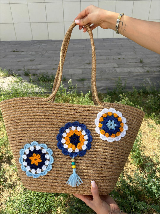 Wicker Beach Bag Multicolour