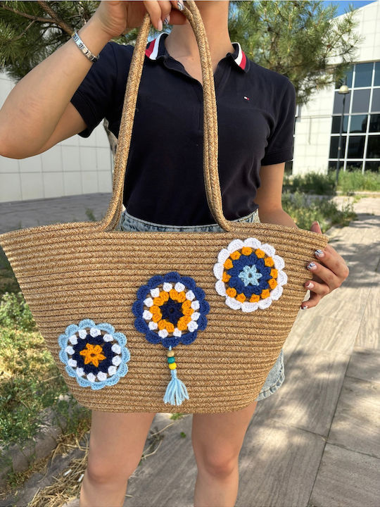 Wicker Beach Bag Multicolour