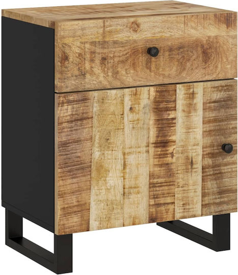 Noptieră Din Lemn Cu Picioare Metalice Bej 50x33x60cm Noptieră Din Lemn Cu Picioare Metalice Bej 50x33x60cm