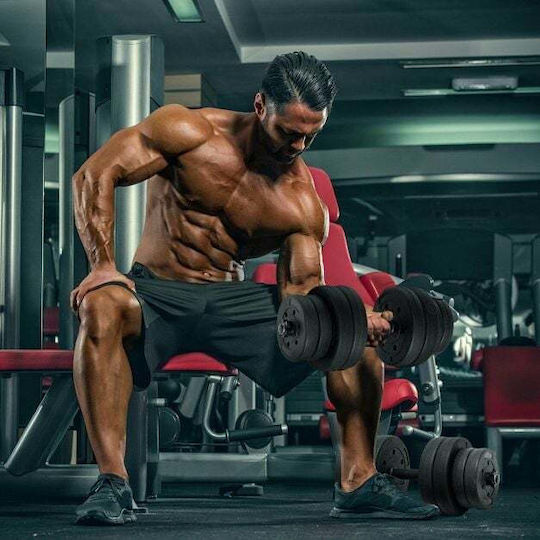 Costway Set de gantere cu bară Greutate totală 30kg Reglabile