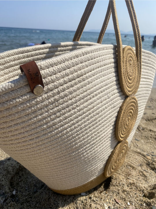 Wicker Beach Bag Beige