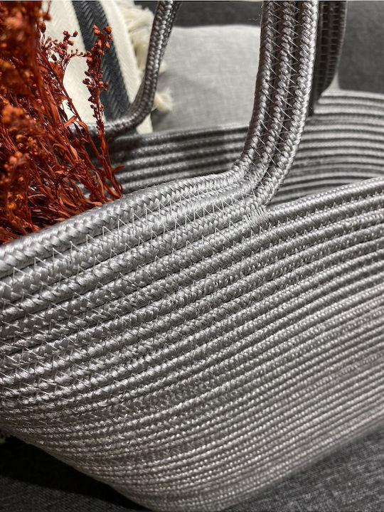 Wicker Grey Beach Bag
