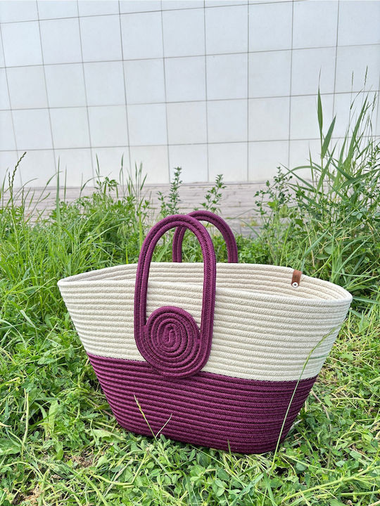 Enpapa Korbweide Strandtasche Lila