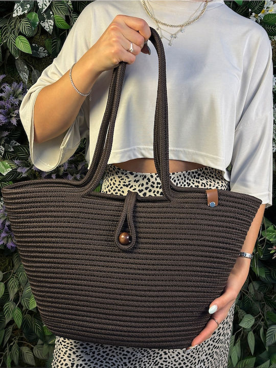 Wicker Brown Beach Bag