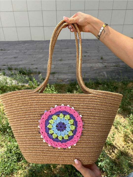 Wicker Multicolour Beach Bag