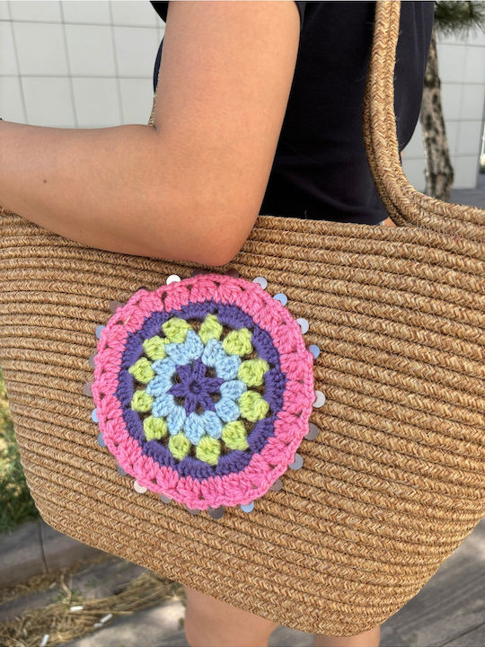 Wicker Multicolour Beach Bag