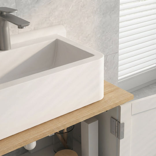 Kleankin Πάγκος χωρίς Νιπτήρα Μ60xΒ30xΥ60cm Λευκό