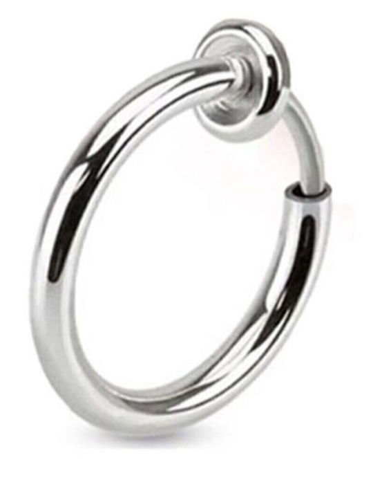 Set of Men's Steel Earrings with Black Stones