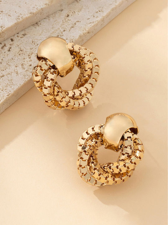 Gold Plated Earrings with Stones