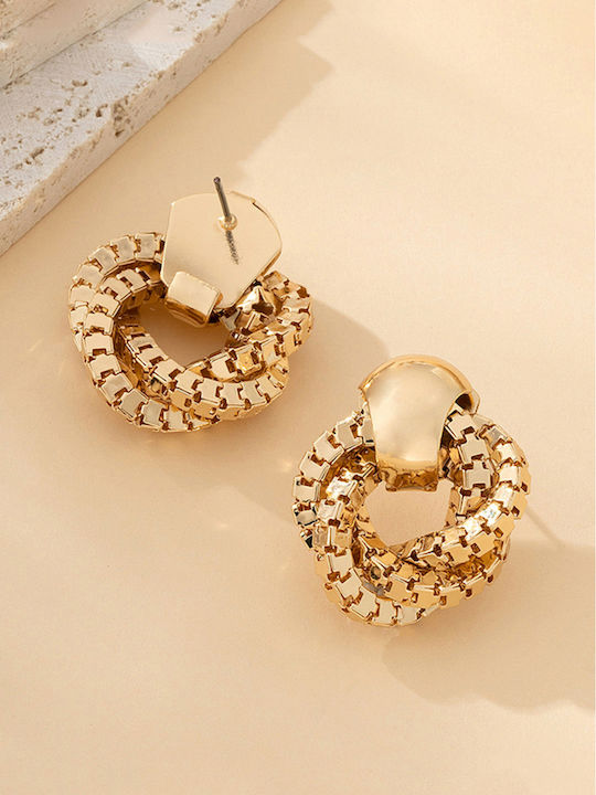 Gold Plated Earrings with Stones