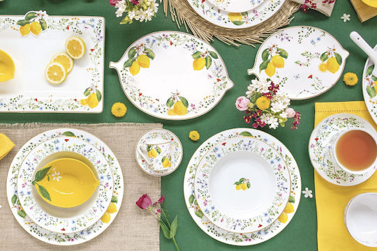 Easylife Shallow Plate Made of Yellow Porcelain 26.5cm