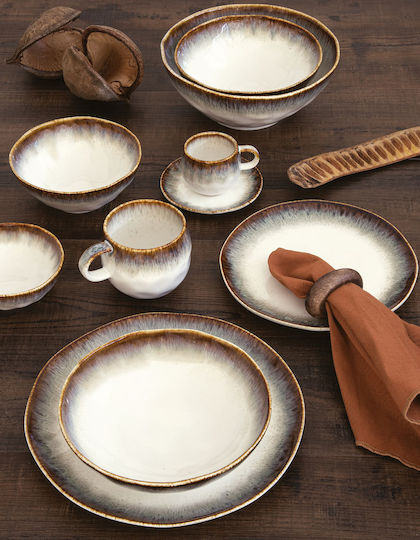 Easylife Shallow Porcelain Brown Plate With Diameter 26cm