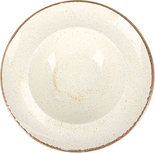 Porland Πιάτο Βαθύ Μπεζ με Διάμετρο 26cm